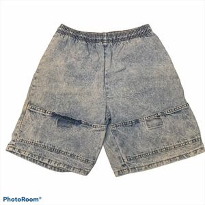 Acid Wash Cargo Shorts 28” Elastic Waist VINTAGE 80s